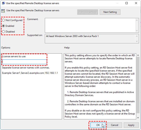 Configure the Remote Desktop license server